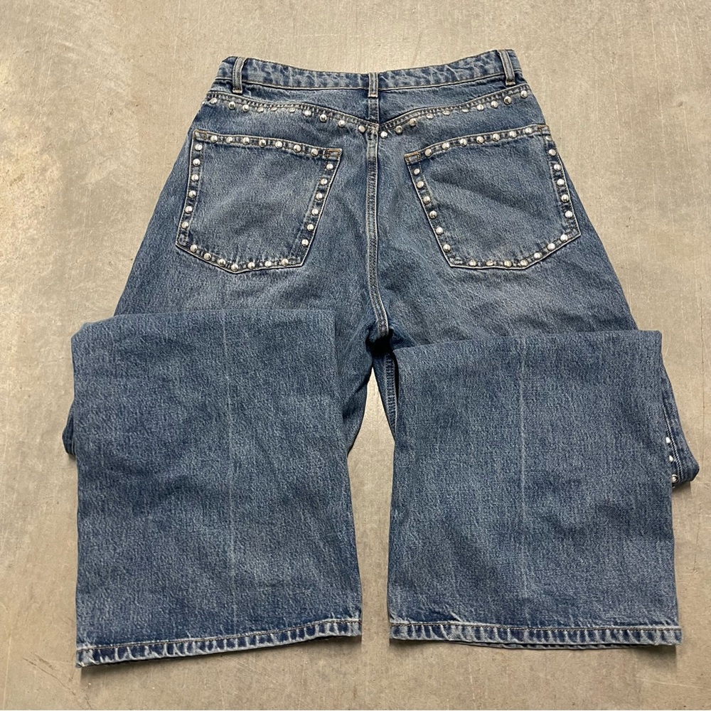 Reformation Cary Studded Wide-Leg Jeans - Picture 6 of 11